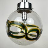 Large vintage swirling Murano glass pendant light, 1970s