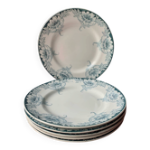 Six assiettes plates terre de fer 1900s St Amand Hamage Suzanne