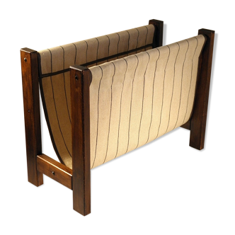 Wood and canvas magazine holders