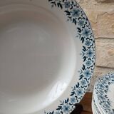 Set of 6 old Sarreguemines Digoin soup plates, Lucie model