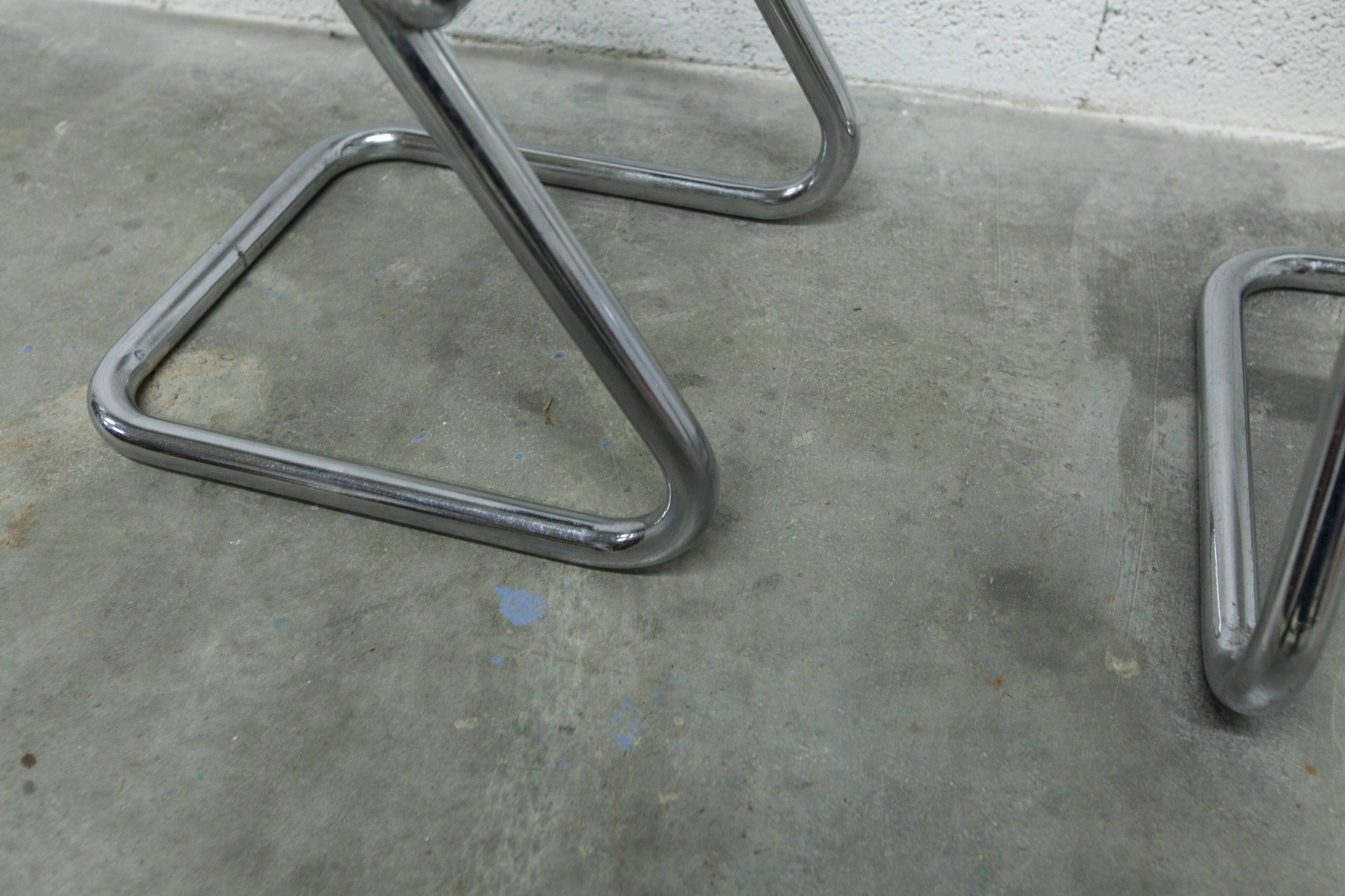 Paire de tabourets 1970 h80 en forme de Z