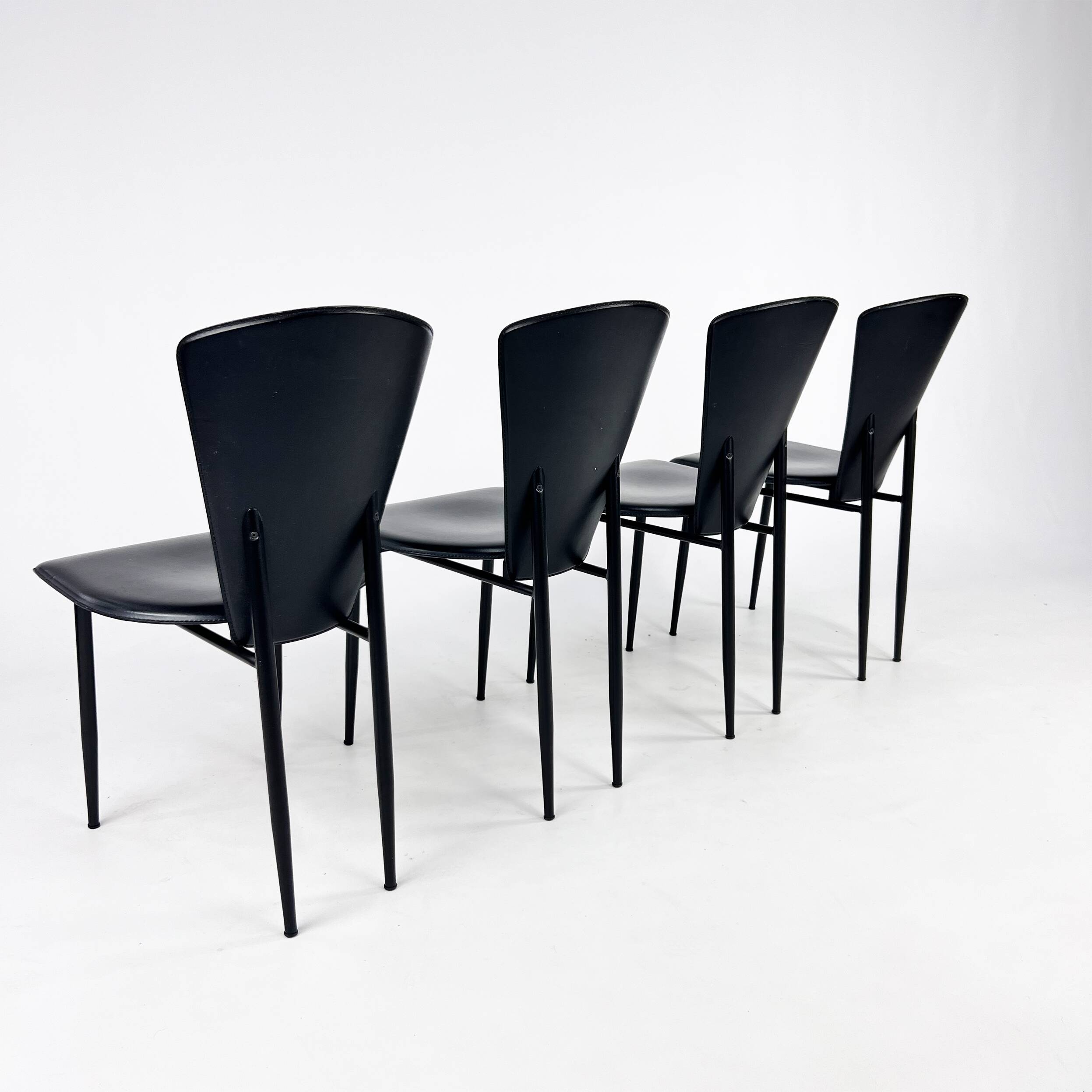 Set of 4 Postmodern Italian Dining Chairs, 1980s