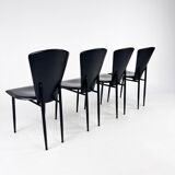 Set of 4 Postmodern Italian Dining Chairs, 1980s