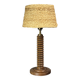 Midcentury French brutalist wood turned table lamp, Charles Dudouyt style