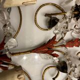 Florentine Tole Crystal Sconces Set of 2 1950’s