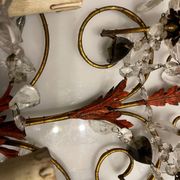 Florentine Tole Crystal Sconces Set of 2 1950’s