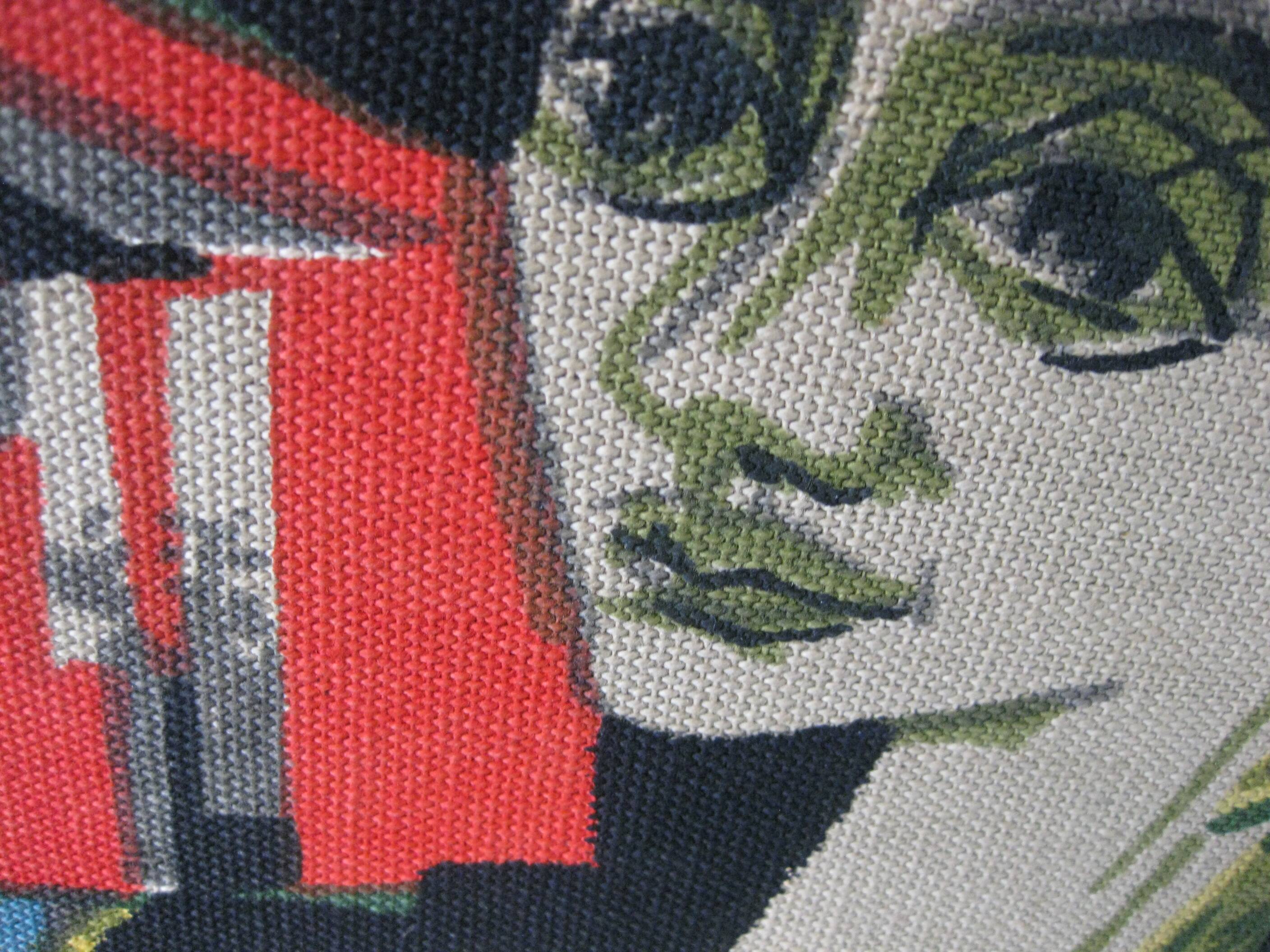 Vintage tapestry by Robert Debiève "The Bird Seller"