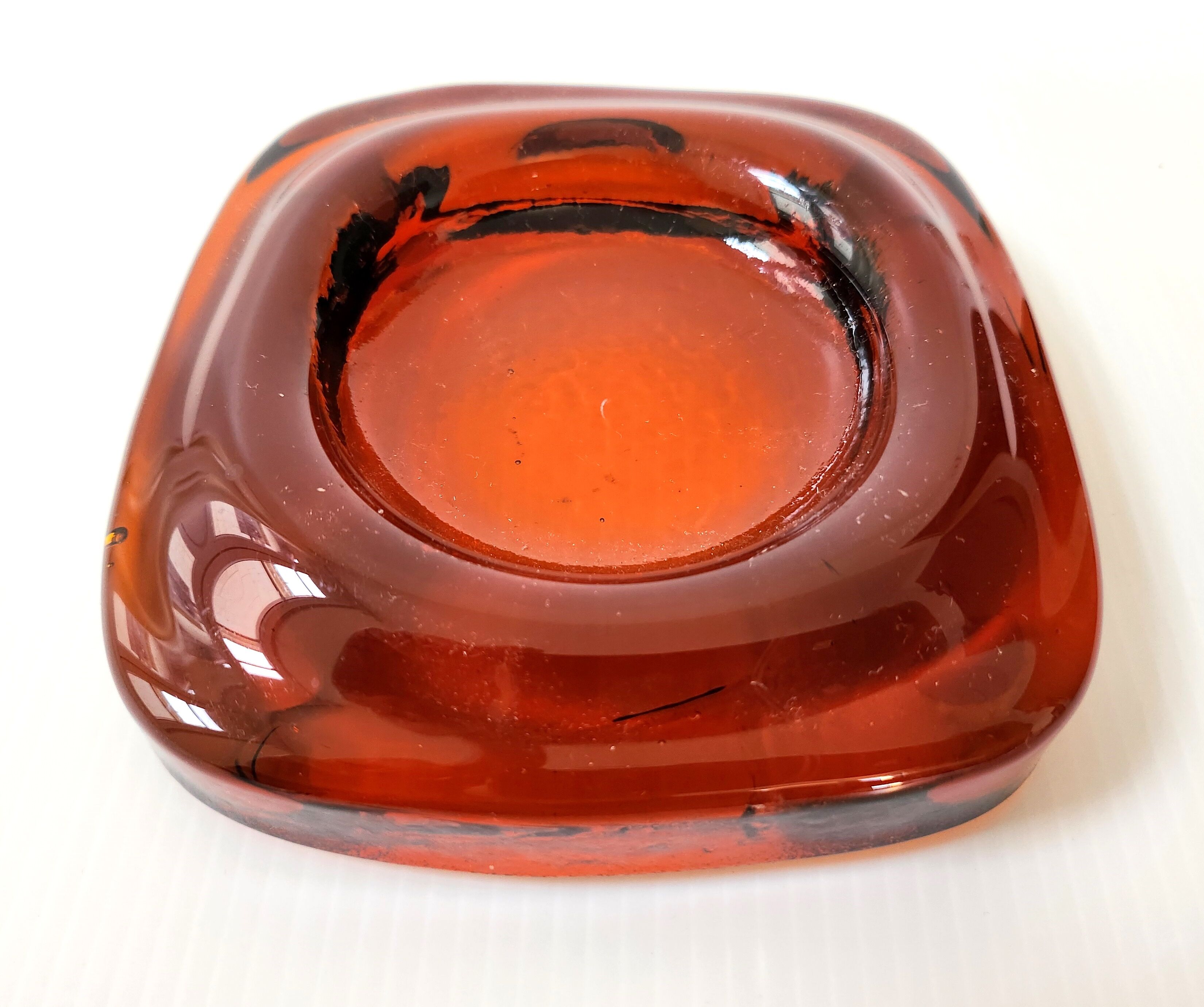 Vintage glass ashtray 1970