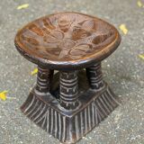 Bamileke African stool from Cameroon, carved in solid wood