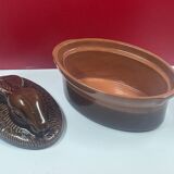 Large Burgundy terrine shaped like a hare or rabbit