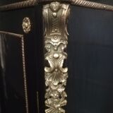 Napoleon III showcase lacquered black and gilded bronze