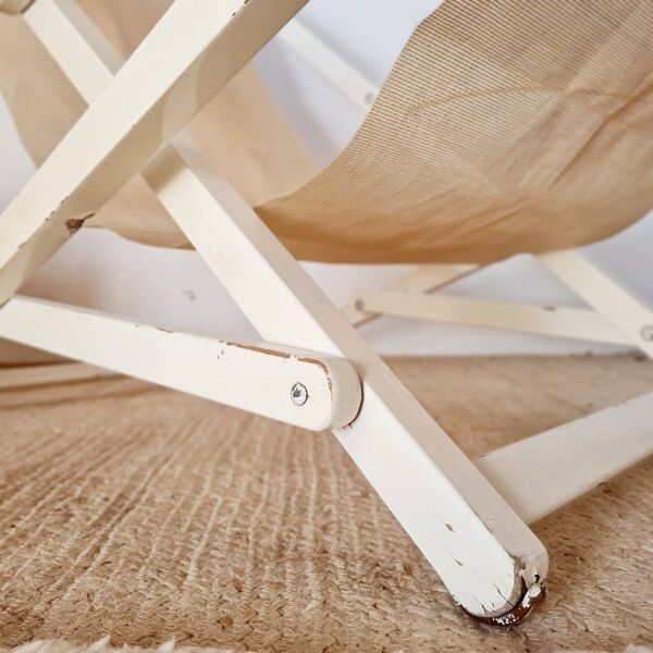 Transat ancien bois blanc Triconfort