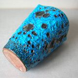 Old blue ceramic vase terracotta sea foam 22 cm living room office decoration