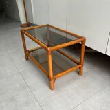Vintage coffee table in bamboo and rattan