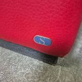 Desede DS50 avec pouf en cuir rouge, Suisse années 1980.