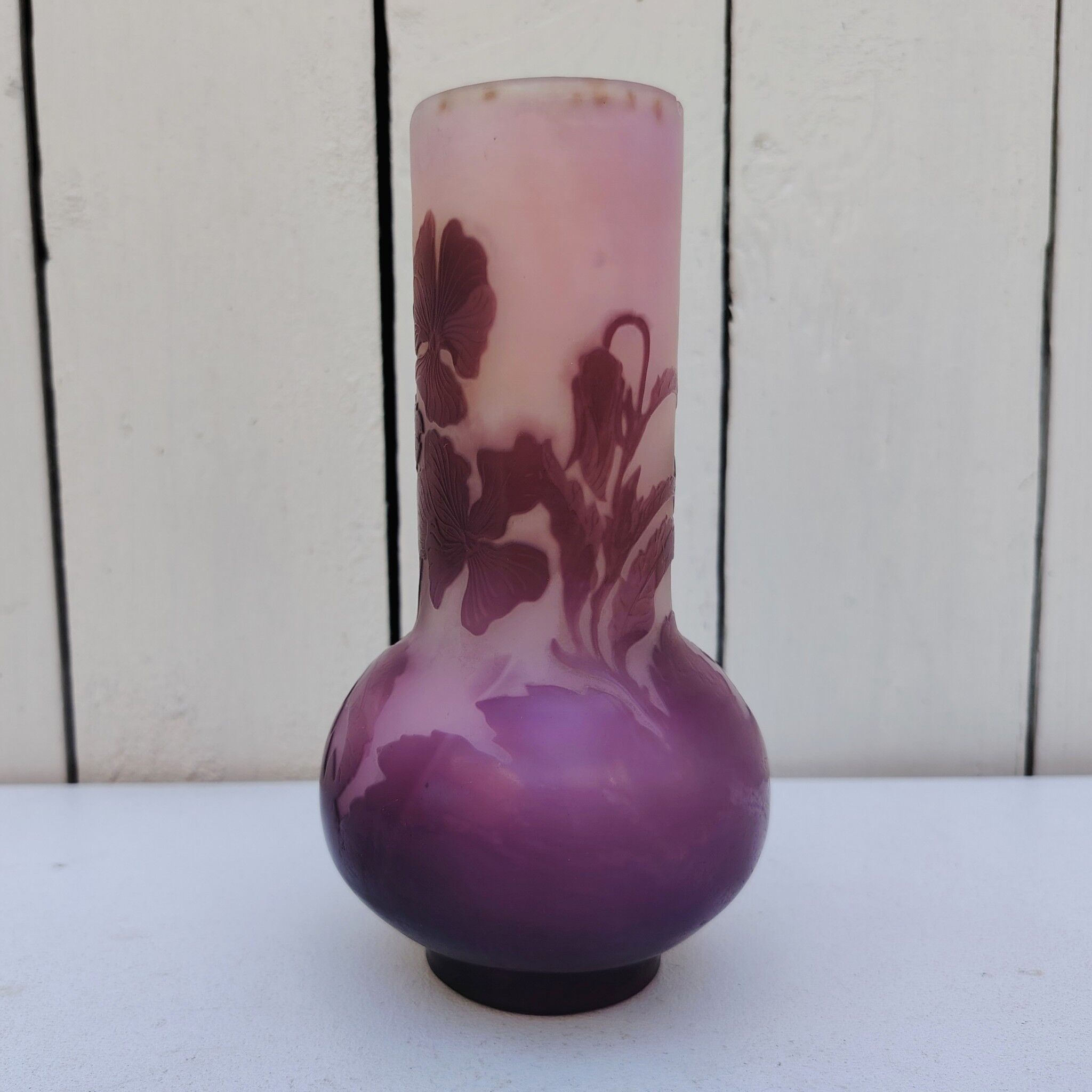 Vase Gallé décor fleurs Nancy art nouveau