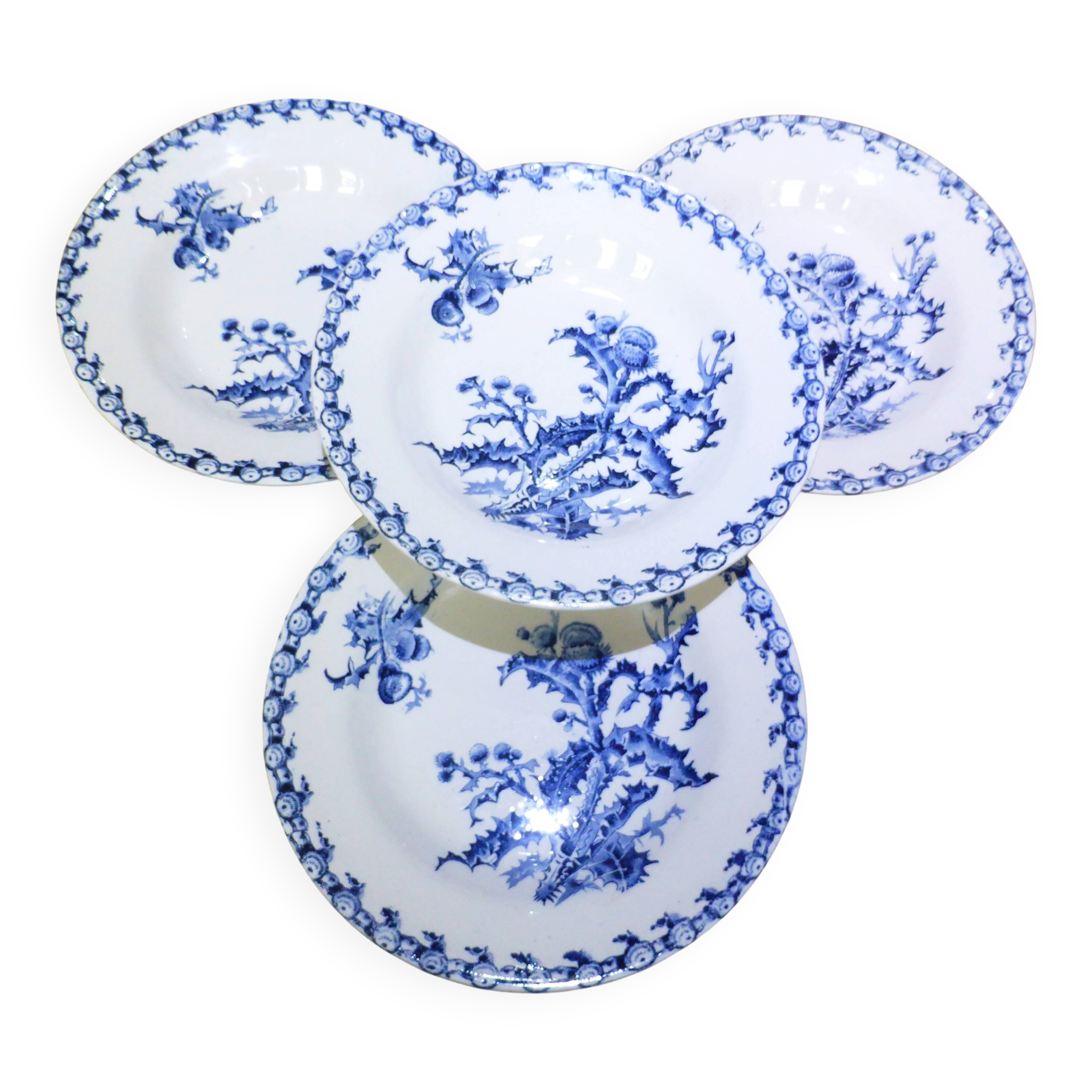 4 deep plates Gien Chardons 260323