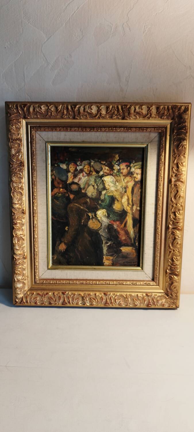 Oil on canvas "In the Crowd" by Victor Prokopenko - Wooden frame