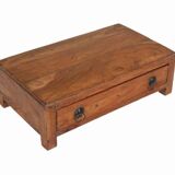 Table furniture de metier brown small bedside old teak drawer piece of origin india