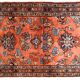 Handmade antique Persian Lilihan rug 3.2' x 4.10' (97cm x 150cm) 1920s - 1B666
