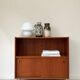 Vintage wooden cabinet with sliding doors