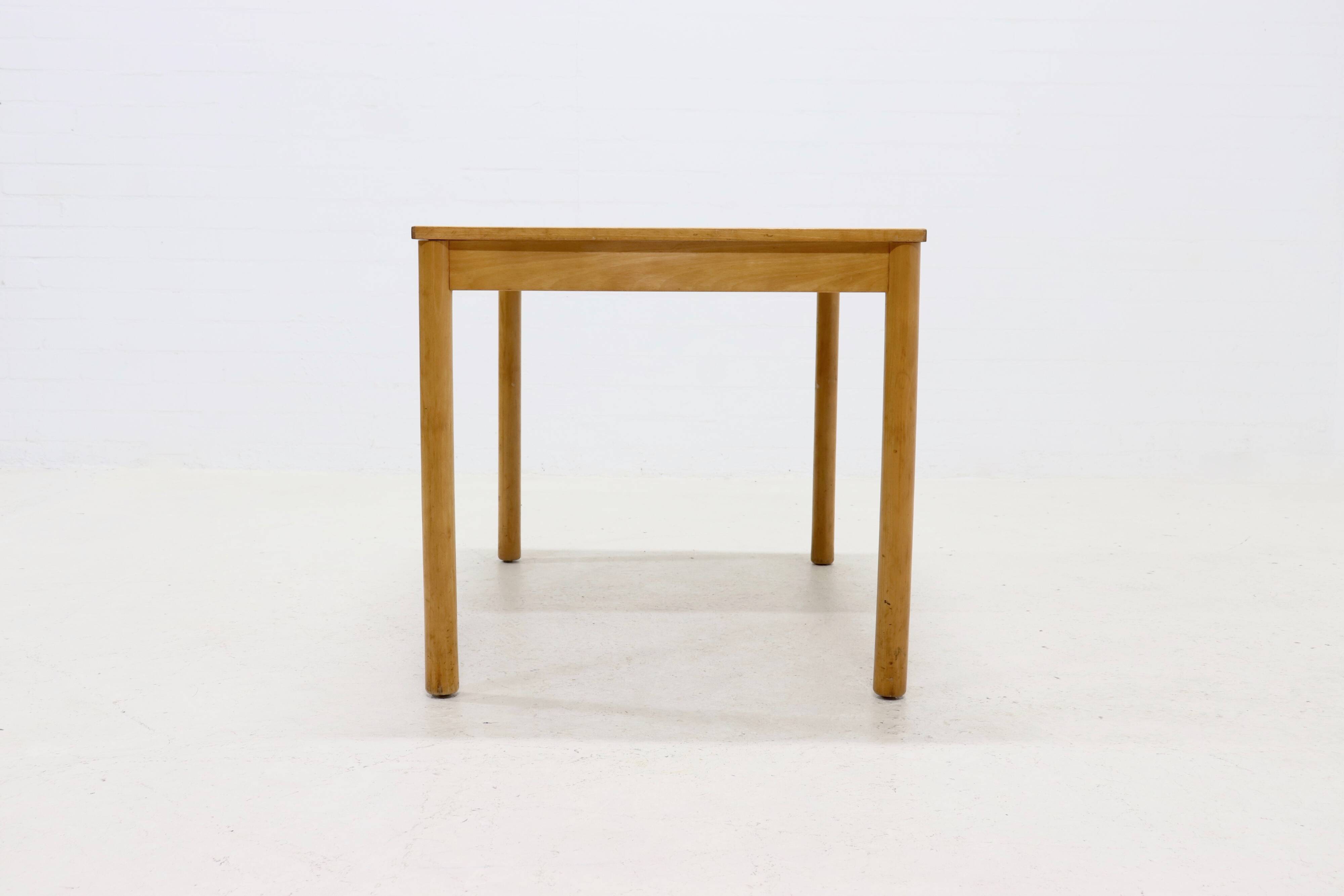 Vintage birch and linoleum dining table 1960