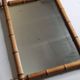 Antique mirror in turned wood, light bamboo style, late 19th century, 62 x 46 cm