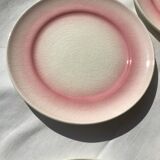 7 assiettes à dessert craquelées rose dégradé
