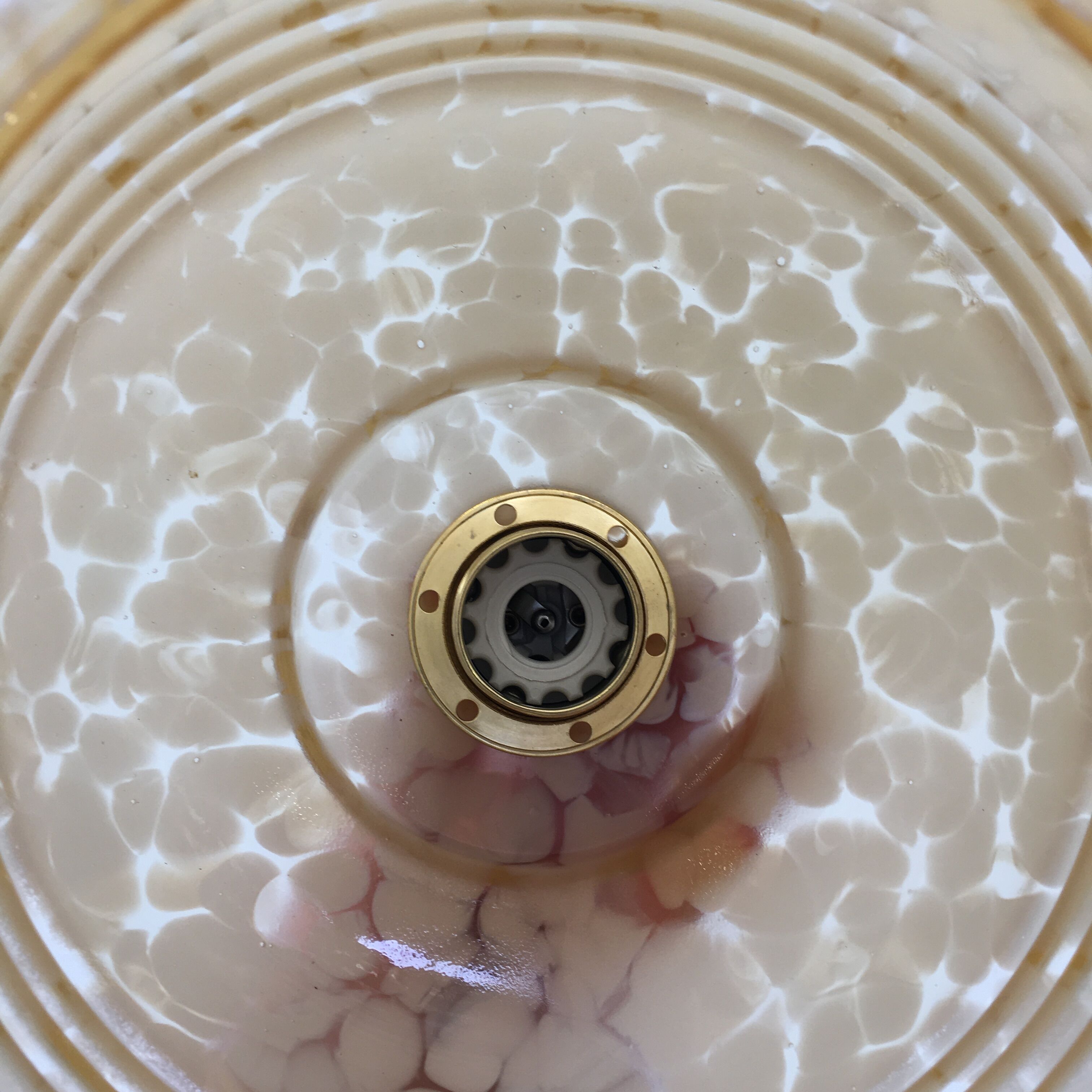 Pair of art deco hanging in yellow Clichy glass