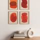 Collection of 4 abstract paintings on paper - painting signed eawy