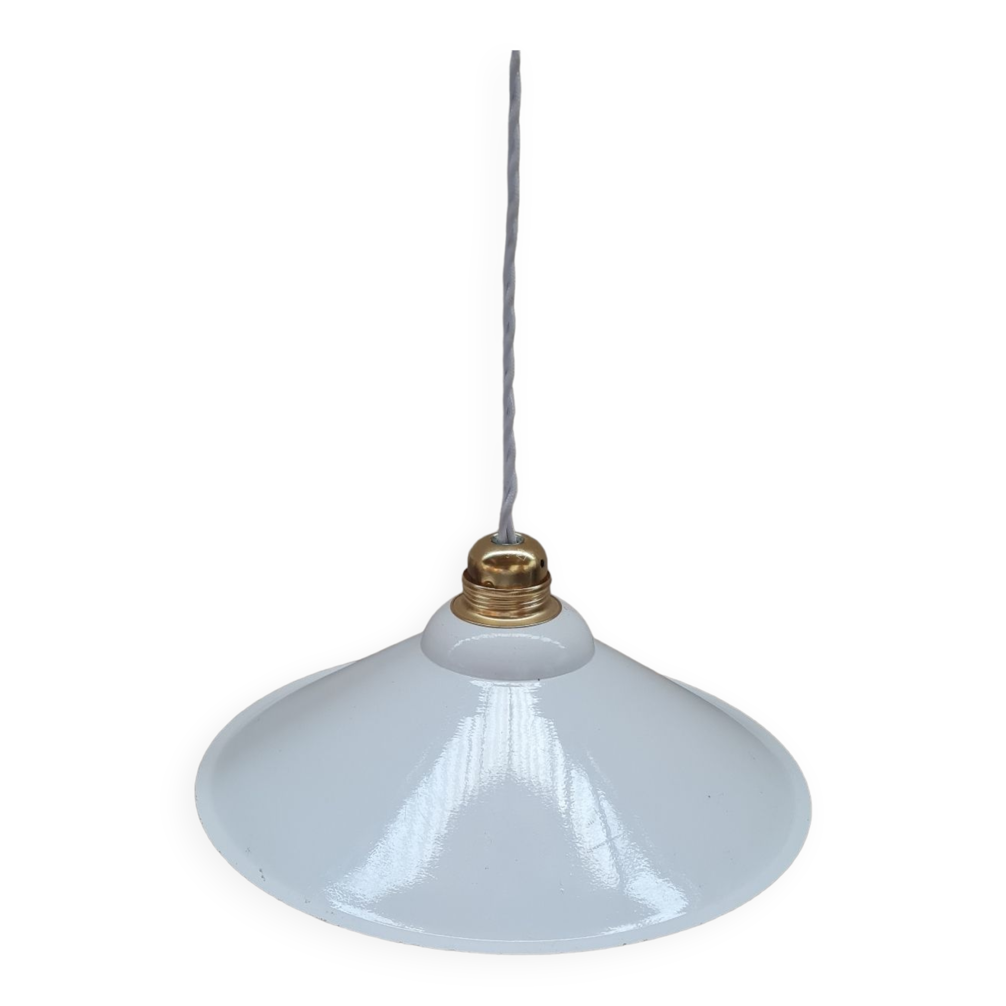 Enamelled sheet metal pendant light