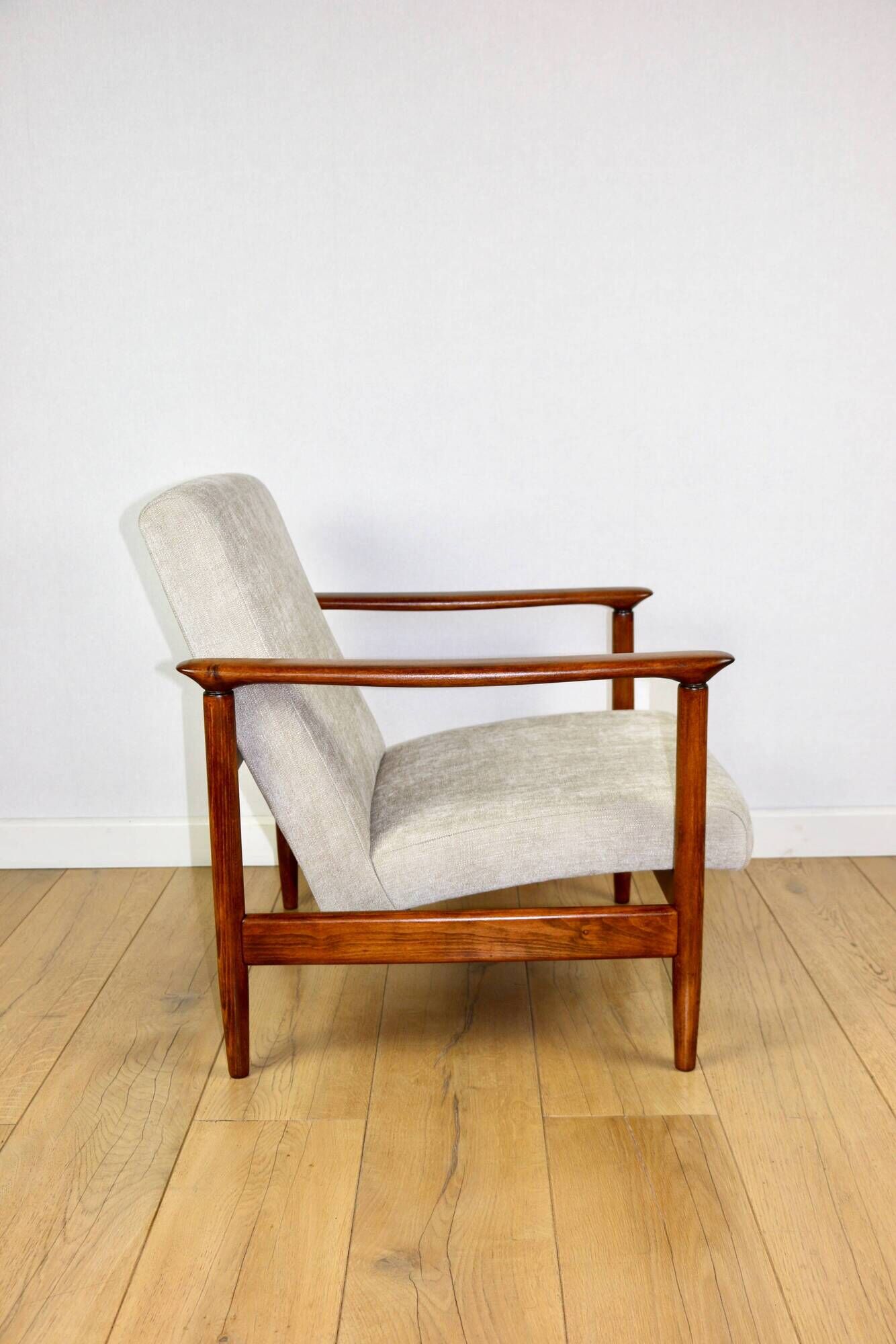 GFM-142 armchair, designed by Edmund Homa from the 70s, beige