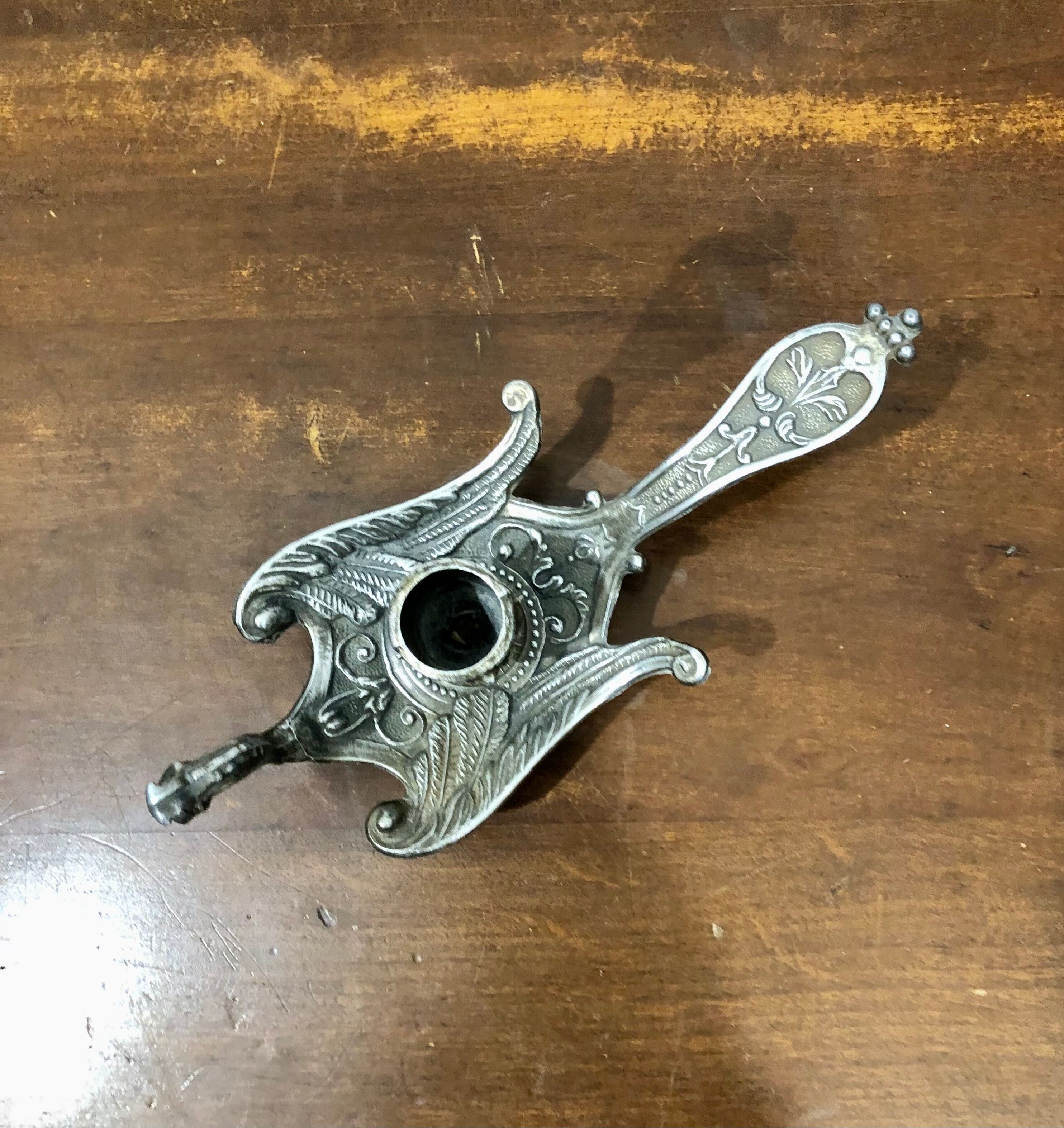 Brass peacock candle holder