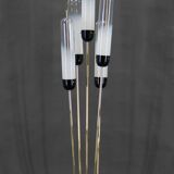 Mid-Century Modern Reed Floor Lamp Murano Glass Metal by Mazzega, Italy, 1970s