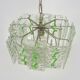 Mid-Century Italian Chandelier with Hanging Glass Plates Green Decor