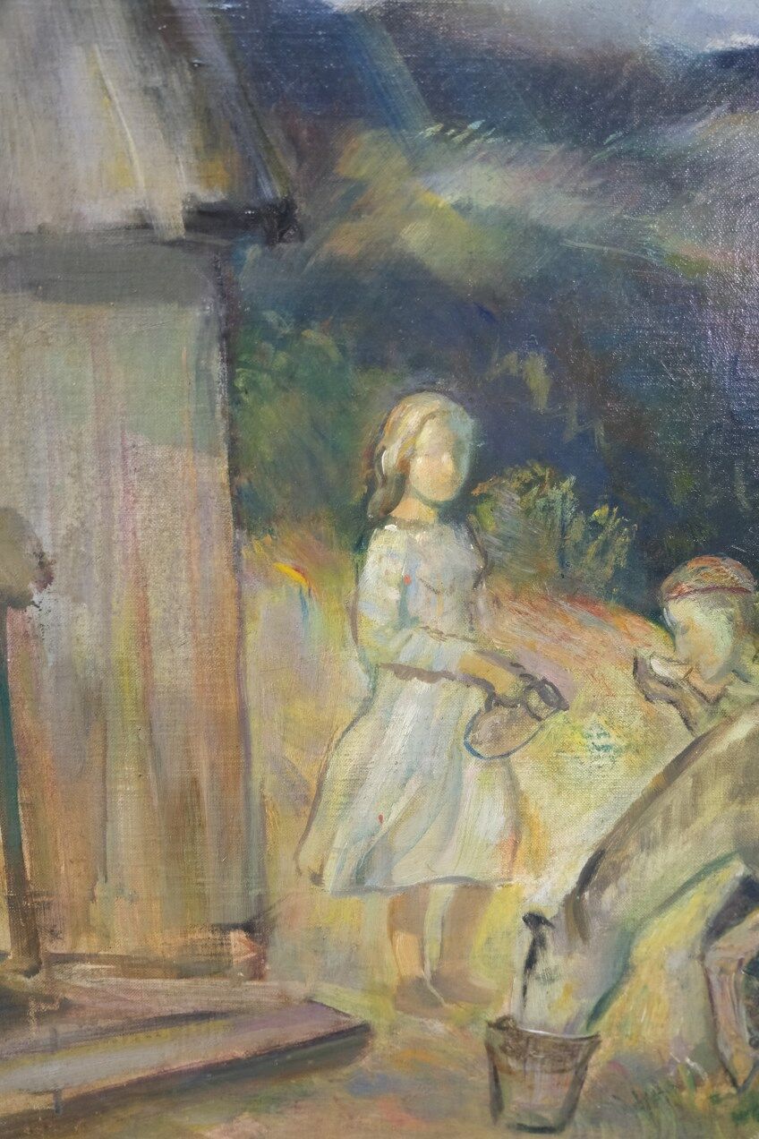 David Wallin (1879-1957), Romantic Painting , 1917, Oil on Canvas, Framed