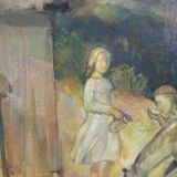 David Wallin (1879-1957), Romantic Painting , 1917, Oil on Canvas, Framed