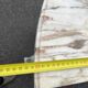 Louis XVI style half-moon console table with carved and painted wood and marble top