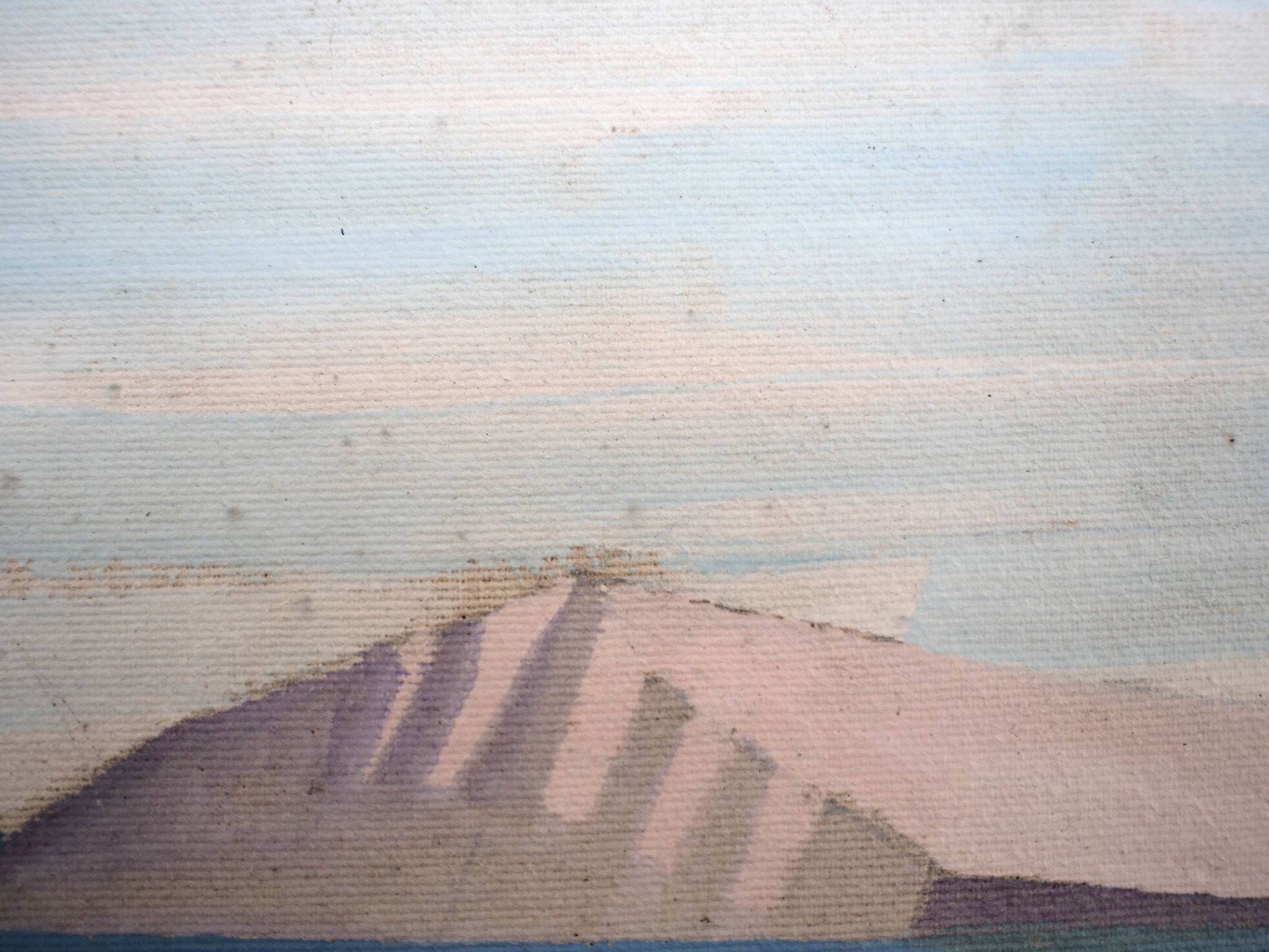 oil painting on canvas geometric landscape, Nordic