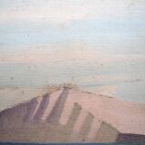 oil painting on canvas geometric landscape, Nordic