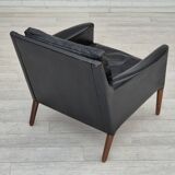 Années 1960, design danois de Kurt Østervig, chaise longue modèle 55, cuir, palissandre, originale.