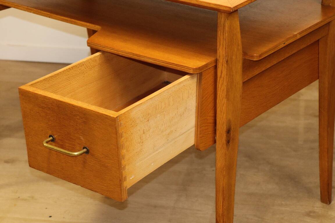 Vintage desk by Roger Landault in oak, 1950