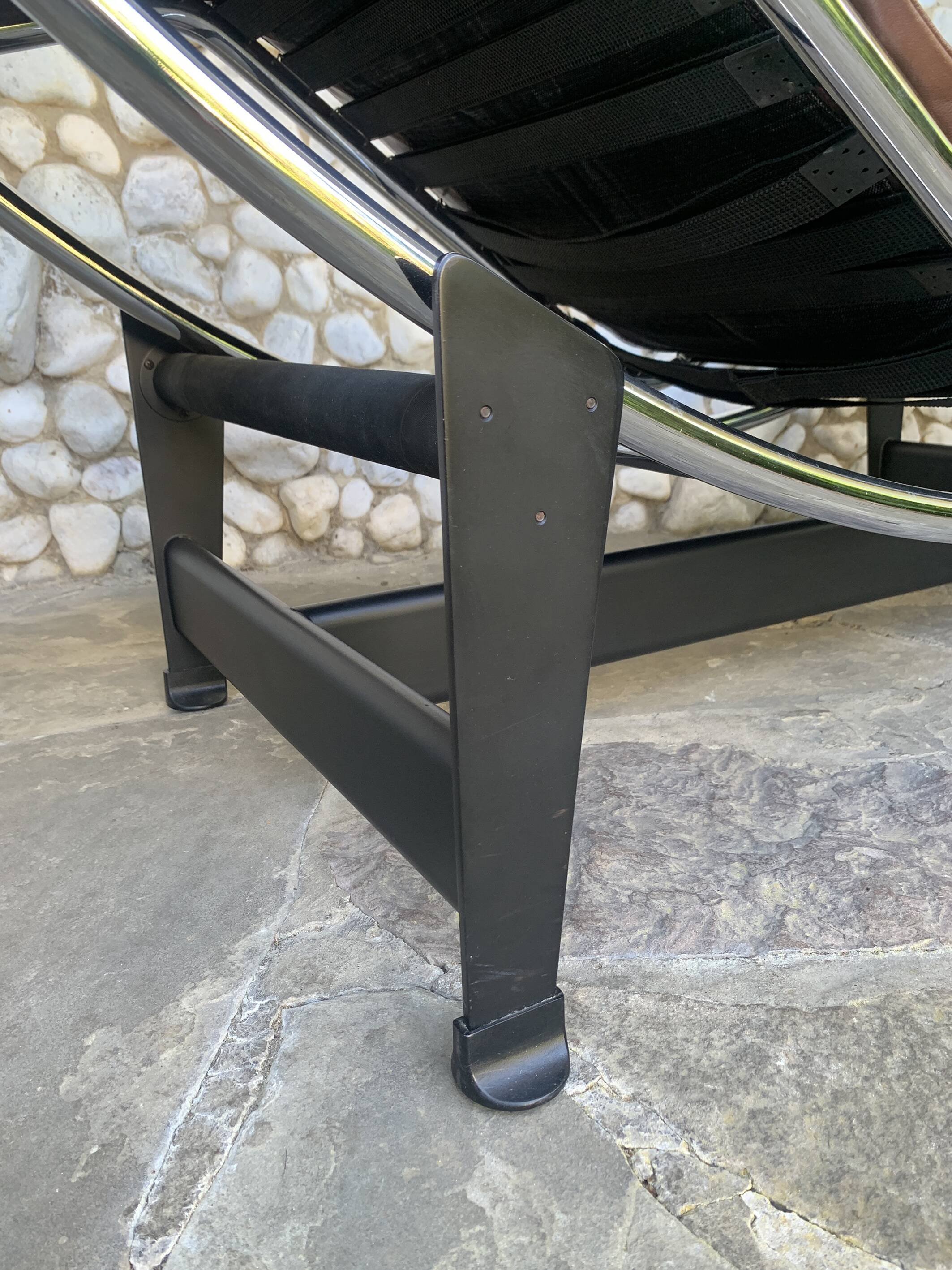 LC4 brown leather by Le Corbusier, Jeanneret & Perriand, Cassina, 1980