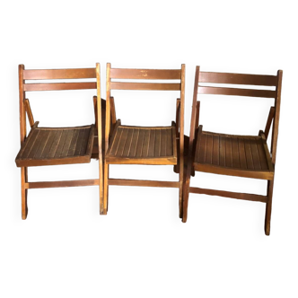 Vintage teak folding chairs 1970s