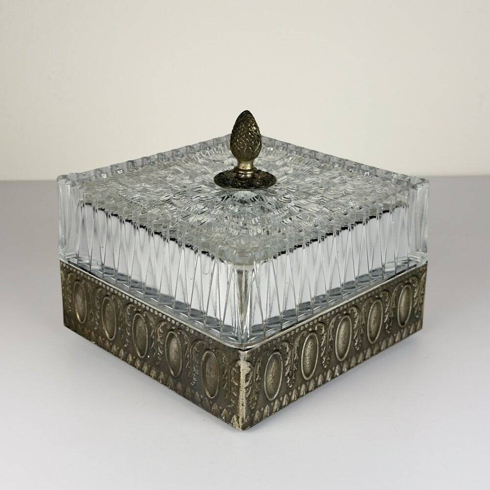 Vintage Crystal Ceiling Lamp, Italy, 1960s