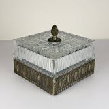 Vintage Crystal Ceiling Lamp, Italy, 1960s