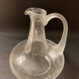 Carafe ancienne en verre soufflé, dotée d’un superbe effet craquelé