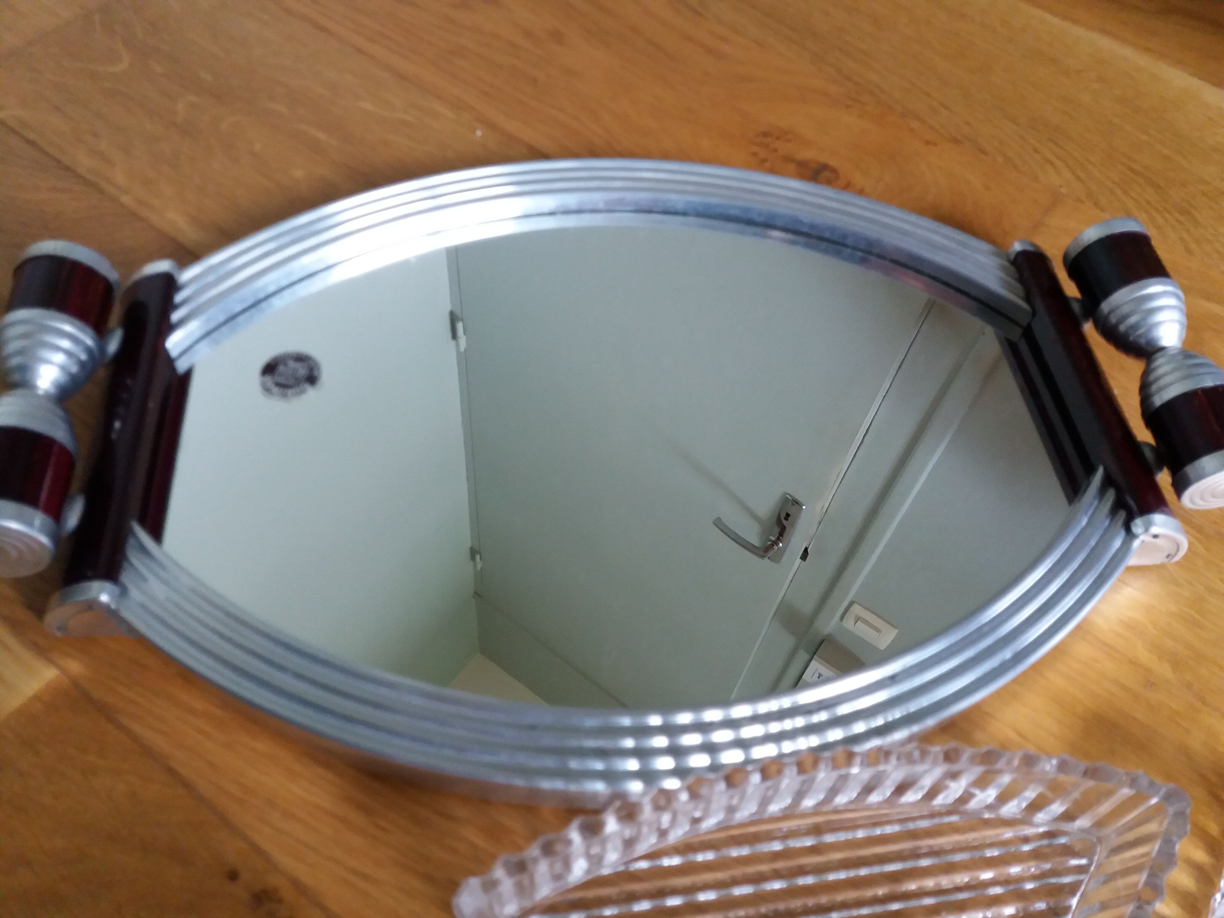 Durinox art deco mirror aperitif tray