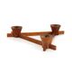 Italian candlestick in brass and Anri Form wood, 1960s.