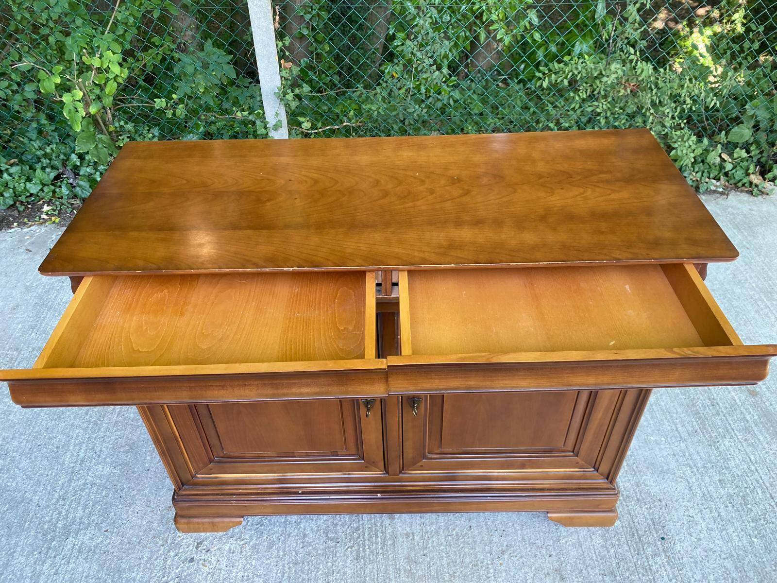 Vintage Louis Philippe solid oak sideboard, 20th century